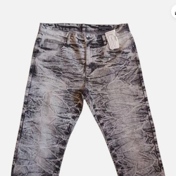 Southpole Mens Jeans Skinny Size 36x30 Distressed light wash black stretch New - Picture 5 of 10